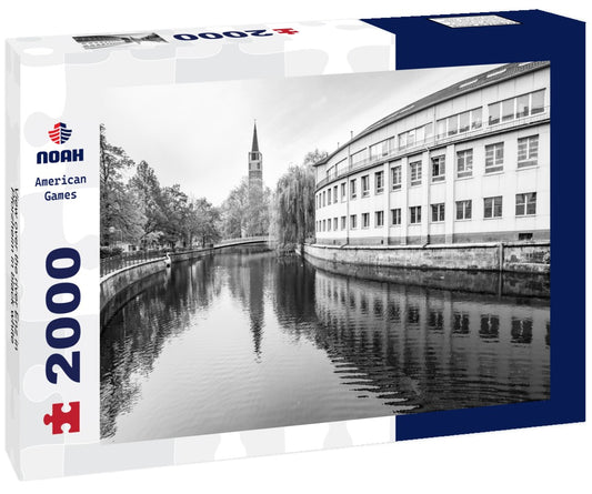 Noah Jigsaw Puzzle View over the river Enz in Pforzheim in black white 2000 pieces