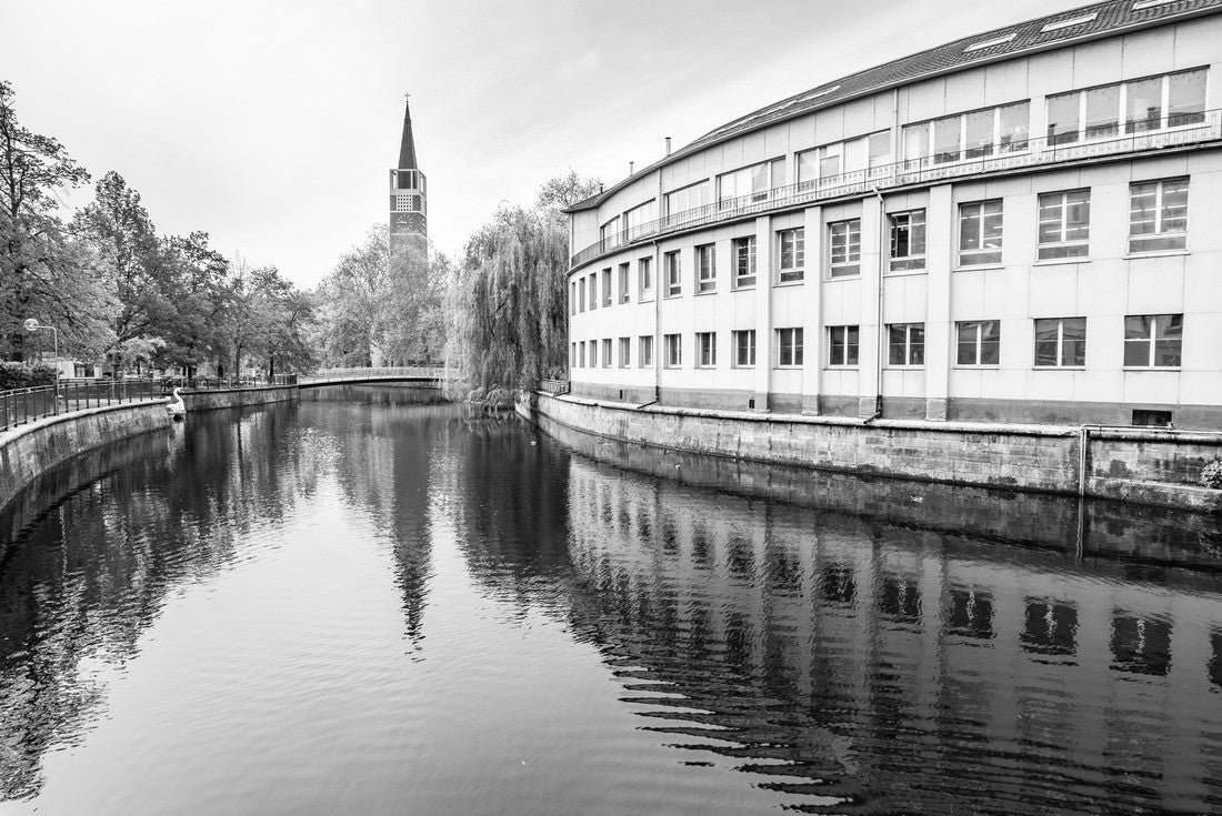 Noah Jigsaw Puzzle View over the river Enz in Pforzheim in black white 2000 pieces