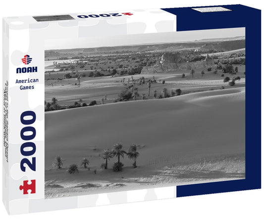 Noah Jigsaw Puzzle Sunset in the Sahara Desert, Lakes of Ounianga, Chad, Africa in black white 2000 pieces