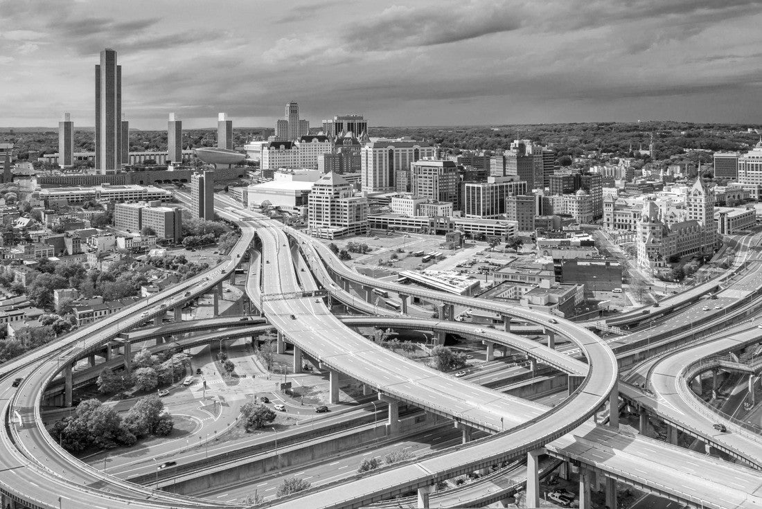 Albany, New York downtown at dusk. Albany is the capital city of the U.S. state of New York and the county seat of Albany County 2000pc PuzzleBlack and White
