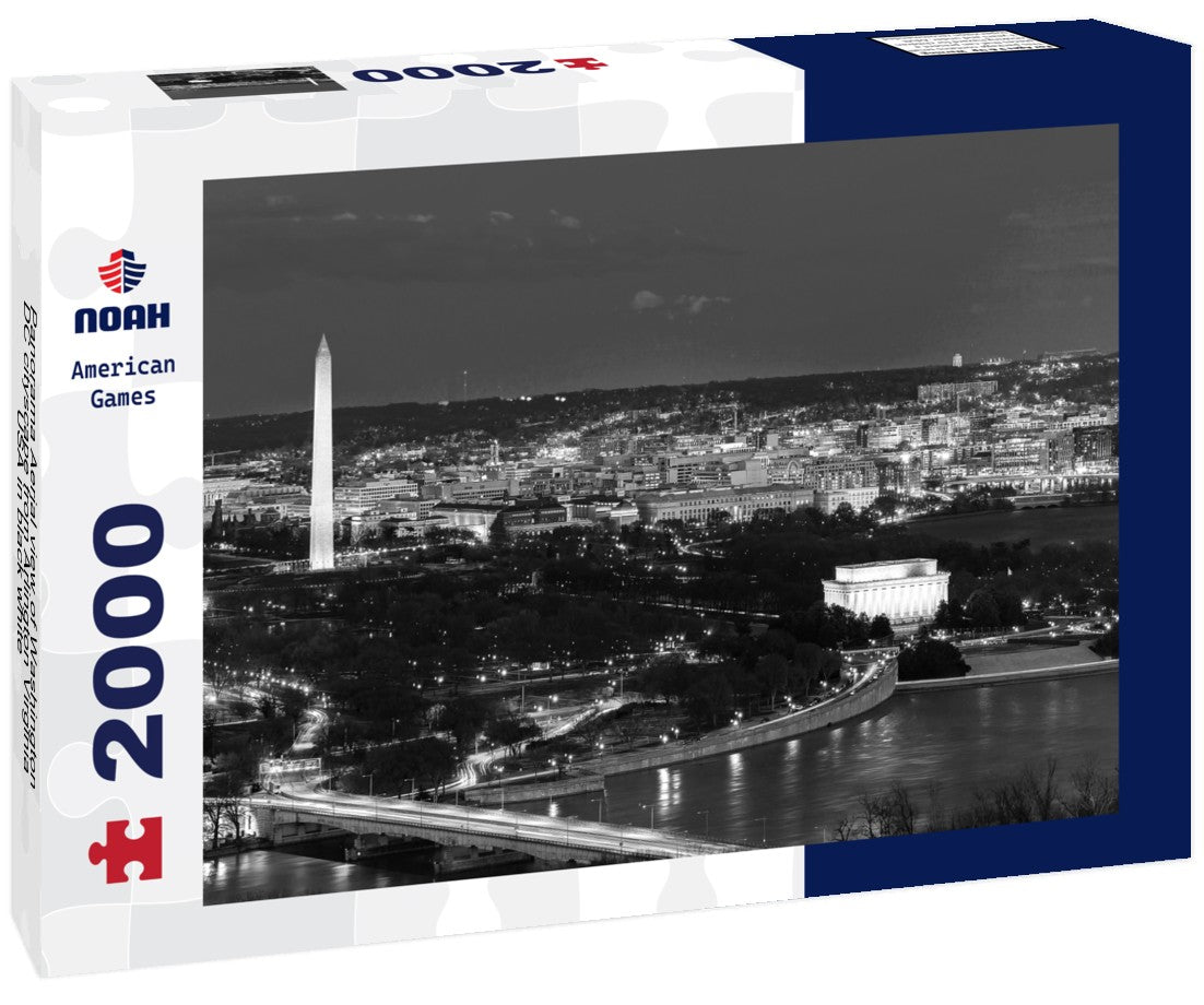 aerial view of Washington DC cityscape from Arlington Virginia USA 2000pc PuzzleBlack and White