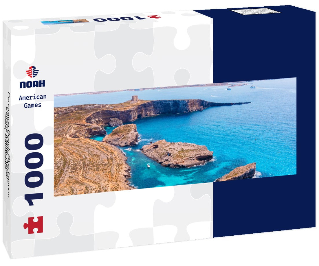 Noah Jigsaw PuzzlePanorama Beach Blue Lagoon Comino Malta. Aerial view, Panorama 1000 Pieces