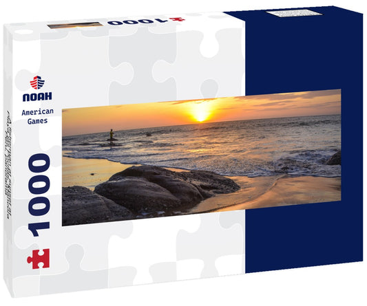 Noah Jigsaw PuzzleA fisherman at sunset at Playa las Pocitas, Mancora, Peru, Panorama 1000 Pieces