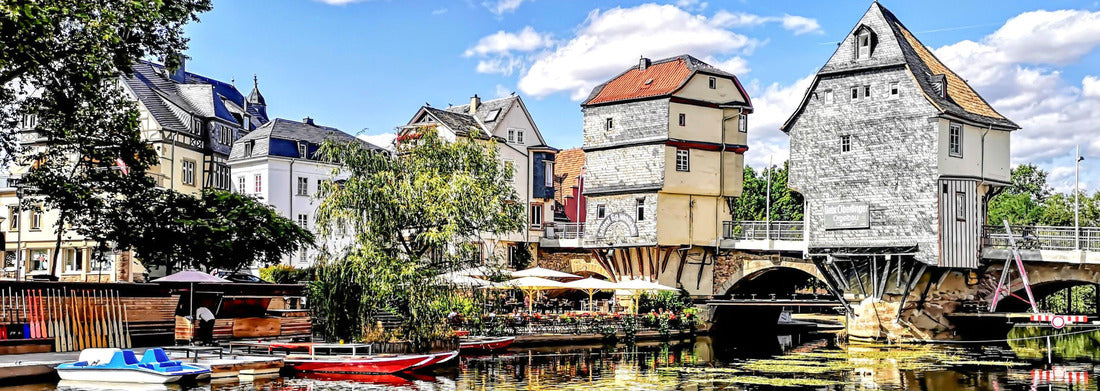 the old bridge in Bad Kreuznach, Germany 1000pc Panoramic Puzzle
