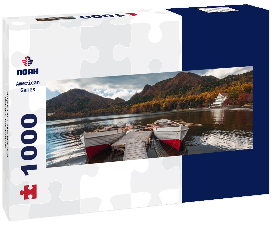 Boats on Lake Haruna, Japan 1000pc Panoramic Puzzle