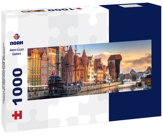 Noah Jigsaw PuzzleGdansk with beautiful old town above the Motlawa river at sunrise, Poland, Panorama 1000 Pieces