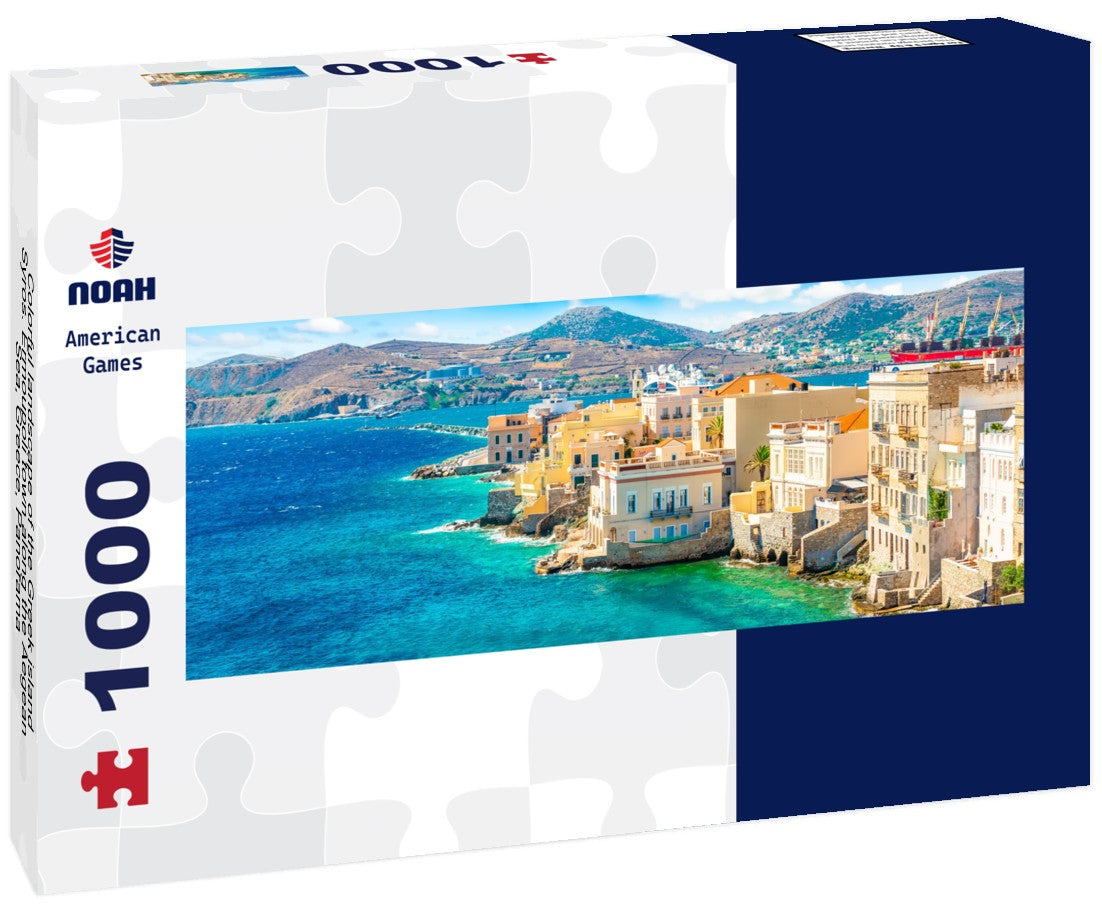 Noah Jigsaw PuzzleColorful landscape of the Greek island Syros. Ermoupoli town along the Aegean Sea, Greece, Panorama 1000 Pieces