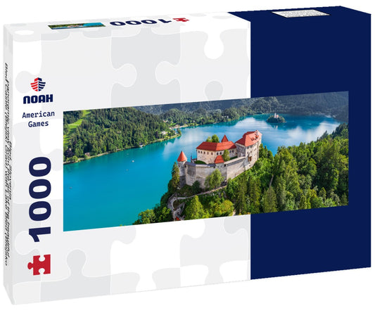 Noah Jigsaw PuzzleBled, Slovenia - panoramic view from the air of the beautiful Bled Castle (Blejski Grad) with Lake Bled (Blejsko Jezero), the Church of the Assumption of Mary and the Julian Alps in the background on a summer's day, Panorama 1000 Pieces