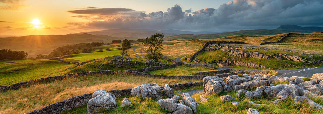 Noah Jigsaw PuzzleDramatic sunset over beautiful landscape at the Winskill Stones, England, Panorama 1000 Pieces