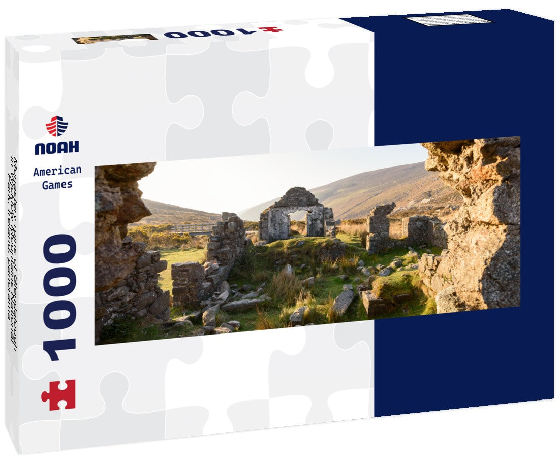 Monastery ruins of Glendalough in Wicklow Mountains National Park, Ireland 1000pc Panoramic Puzzle