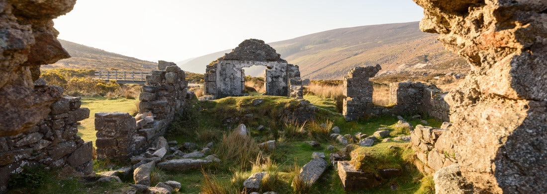 Monastery ruins of Glendalough in Wicklow Mountains National Park, Ireland 1000pc Panoramic Puzzle