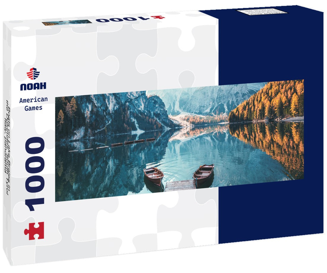 Noah Jigsaw PuzzleBoats on Lake Braies in the Dolomites, South Tyrol, Italy, Panorama 1000 Pieces