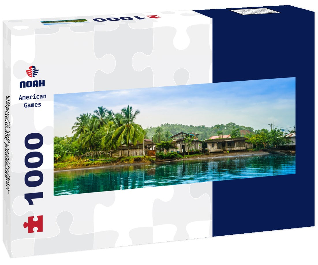 Village El Valle next to Bahia Solano in the Choco region, Colombia 1000pc Panoramic Puzzle
