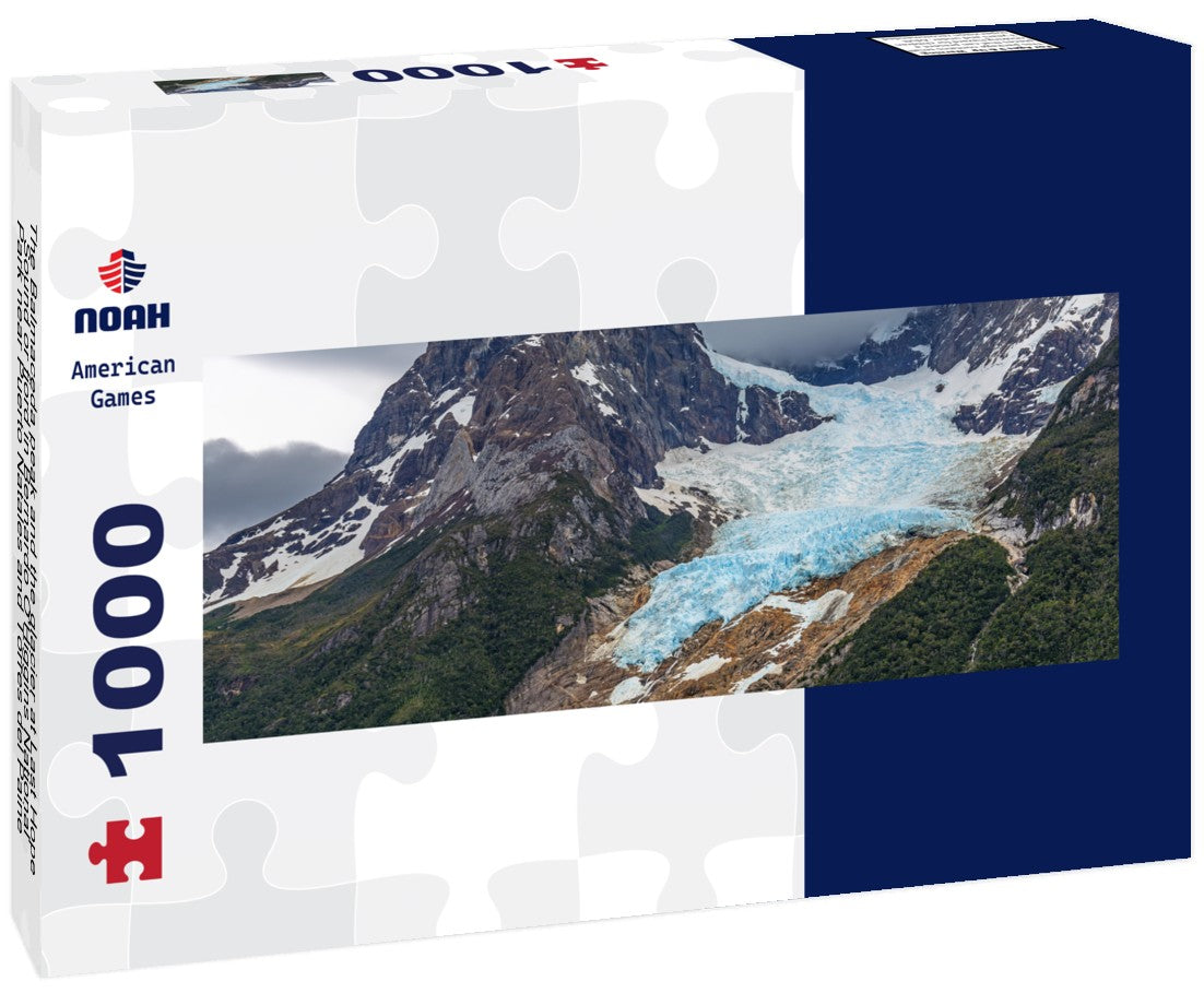 The Balmaceda peak and the glacier at Last Hope Sound or fjord in Bernardo O'Higgins National Park near Puerto Natales and Torres del Paine National Park, Patagonia, Chile 1000pc Panoramic Puzzle