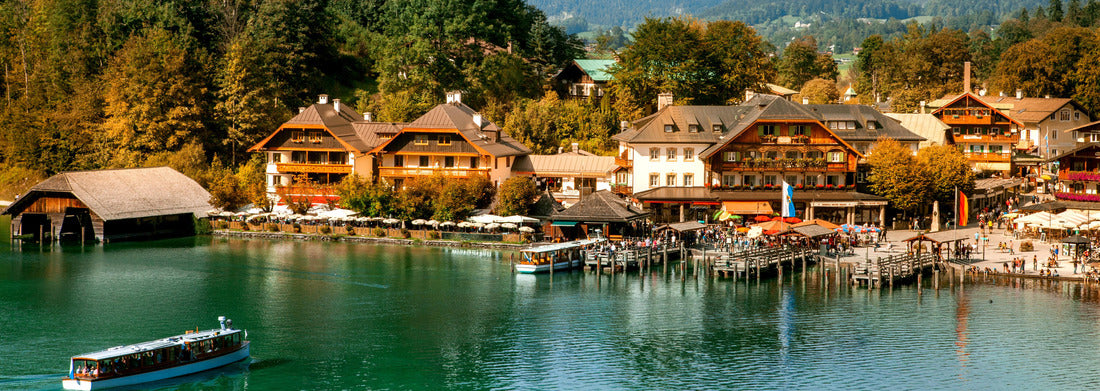 Noah Jigsaw PuzzleSchönau am Königssee, Germany - September 9, 2018: Electric tourist boats on beautiful lake Konigssee pier Berchtesgaden National Park Bavaria Germany, Panorama 1000 Pieces