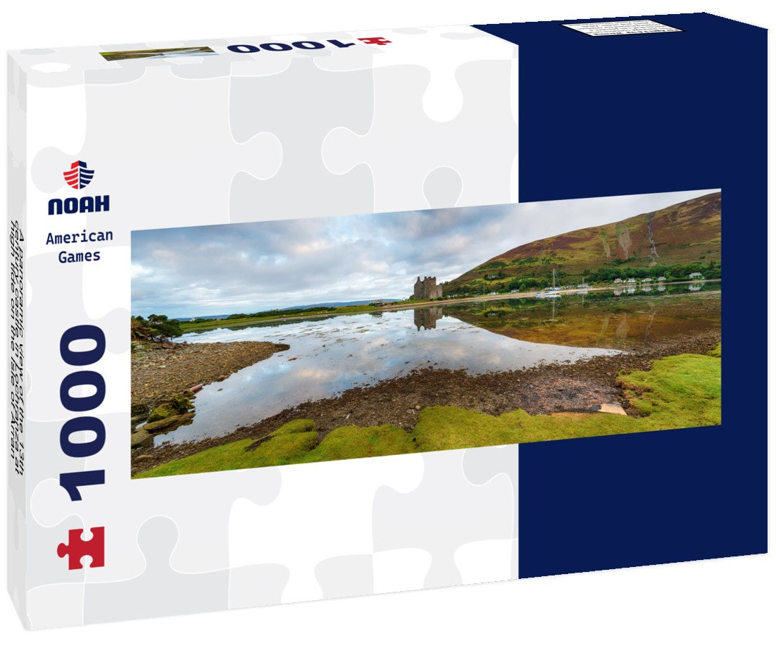 A the 13th century castle in Lochranza at high tide on the Isle of Arran in Scotland 1000pc Panoramic Puzzle