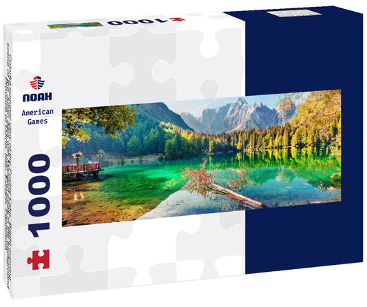 Noah Jigsaw PuzzleColorful summer view of the Fusine Lake. Bright morning scene of the Julian Alps with Mangart peak in the background, Province of Udine, Italy, Europe, Panorama 1000 Pieces