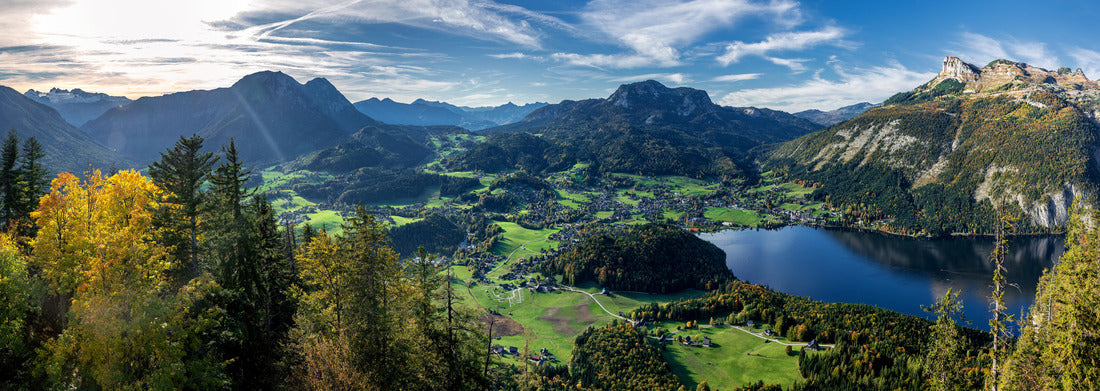 Altaussee, Loser and Lake Altaussee in the Salzkammergut in Austria 1000pc Panoramic Puzzle
