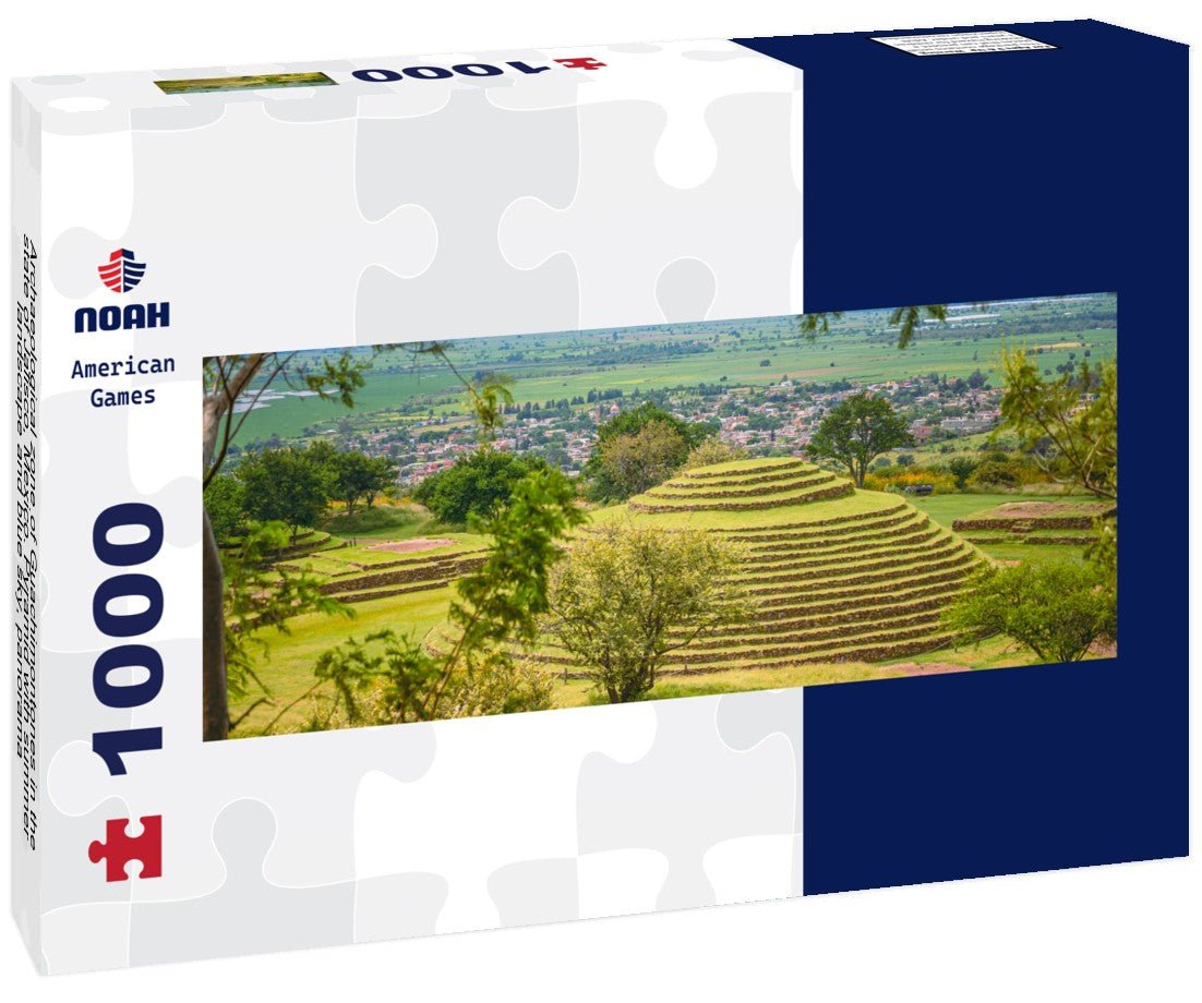 Noah Jigsaw Puzzle Archaeological zone of Guachimontones in the state of Jalisco, Mexico. Pyramid with summer landscape and blue sky, Panorama 1000 Pieces