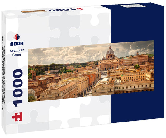 Noah Jigsaw Puzzle Panoramic view of Rome with St. Peter's Basilica in Vatican City, Italy. Skyline of Rome. Rome architecture and landmarks, cityscape, Panorama 1000 Pieces
