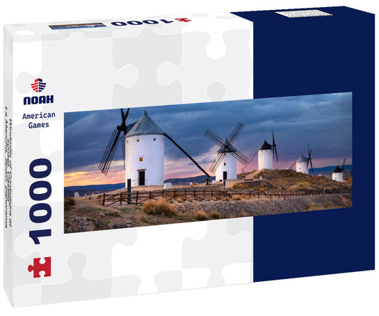Noah Jigsaw Puzzle Windmills of Consuegra at sunset, Castilla-La Mancha, Spain, Panorama 1000 Pieces