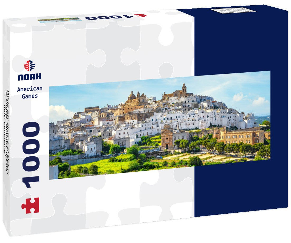 Noah Jigsaw Puzzle White city skyline of Ostuni at sunset, Brindisi, Apulia, Italy, Panorama 1000 Pieces