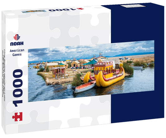 Noah Jigsaw Puzzle Uros floating islands on Lake Titicaca in Puno, Peru, South America, Panorama 1000 Pieces