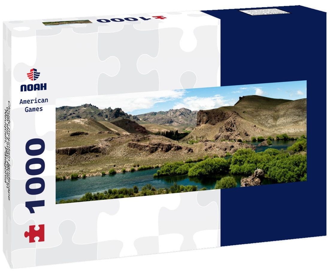 Noah Jigsaw Puzzle Cloudy mountain landscape with the Limay River in Neuquen, Patagonia, Argentina, Panorama 1000 Pieces