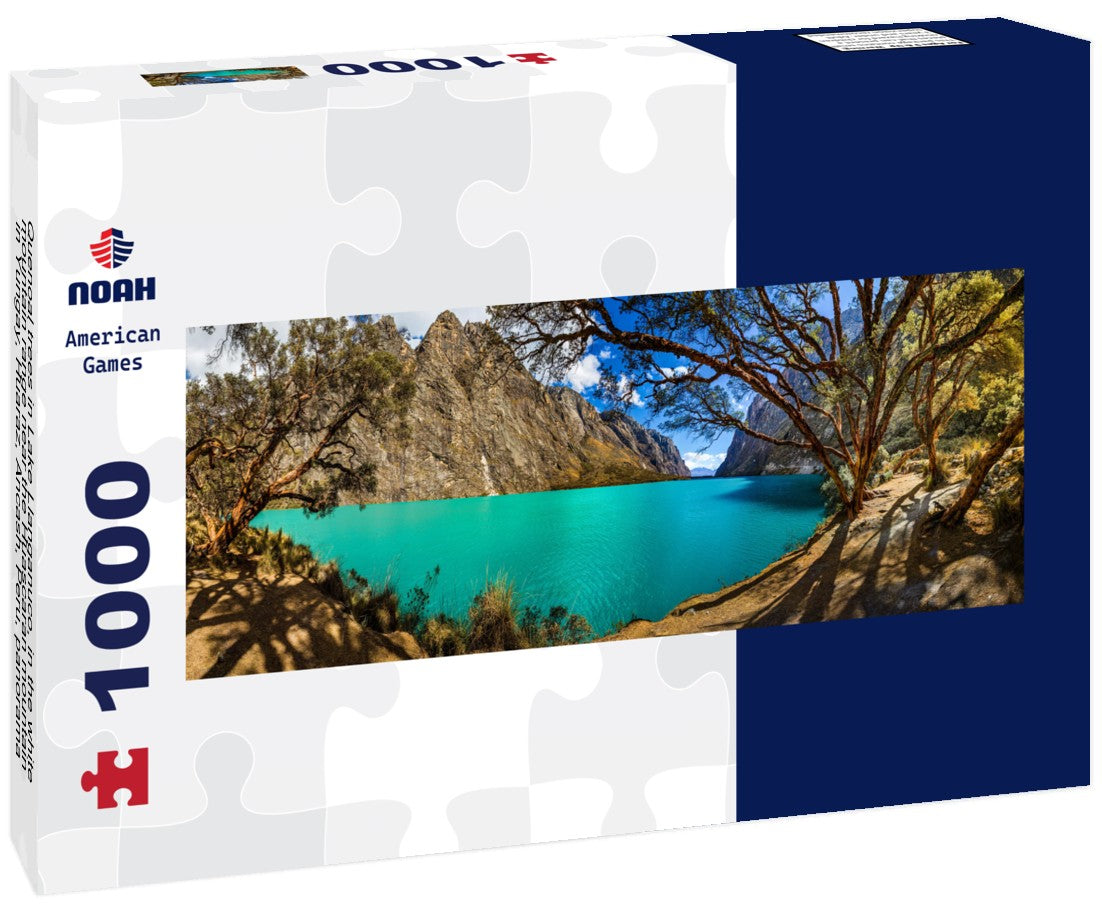 Noah Jigsaw Puzzle Quenoal trees in Lake Llanganuco, in the white mountain range near the Huascaran mountain, in Yungay, Huaraz, Ancash, Peru, Panorama 1000 Pieces