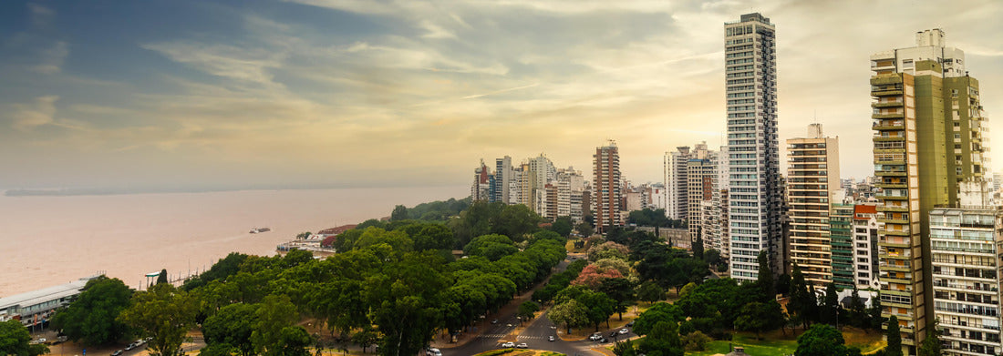 Noah Jigsaw Puzzle Panoramic view of the city of Rosario along the Parana River at sunset, Santa Fe, Argentina, Panorama 1000 Pieces