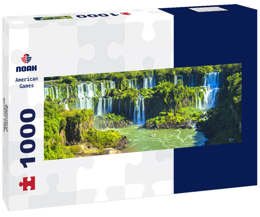 Noah Jigsaw Puzzle Argentina - Misiones - Iguazu Falls - The impressive panoramic view of the Argentinian side of the Iguazu Falls and the streams flowing into the Parana River from the Brazilian side, Panorama 1000 Pieces
