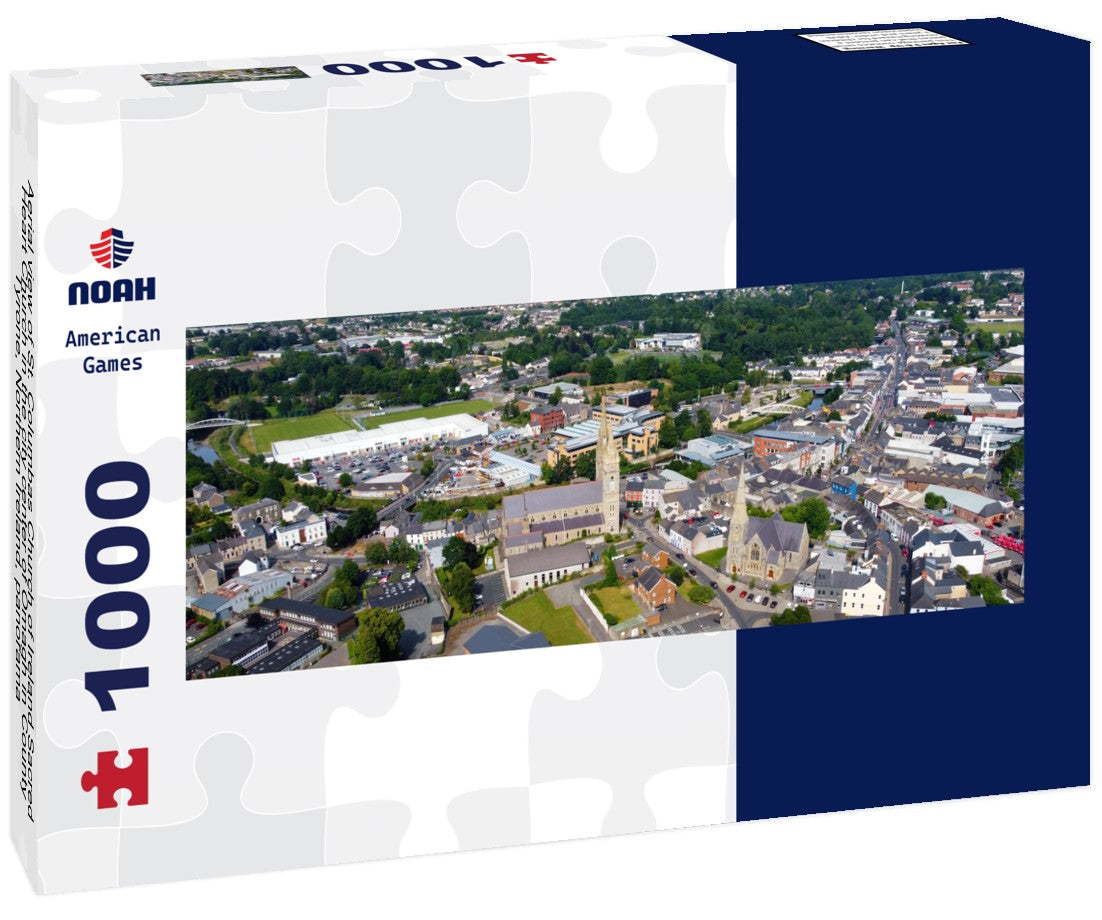 Noah Jigsaw Puzzle Aerial view of St. Columbas Church of Ireland Sacred Heart Church in the city center of Omagh in County Tyrone, Northern Ireland, Panorama 1000 Pieces