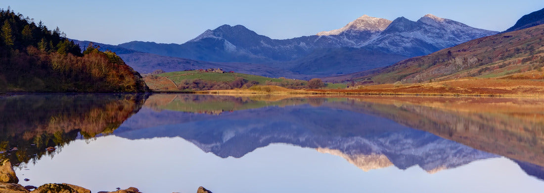 Noah Jigsaw Puzzle Lake at Capel Curig with Snowdon in the back, Panorama 1000 Pieces