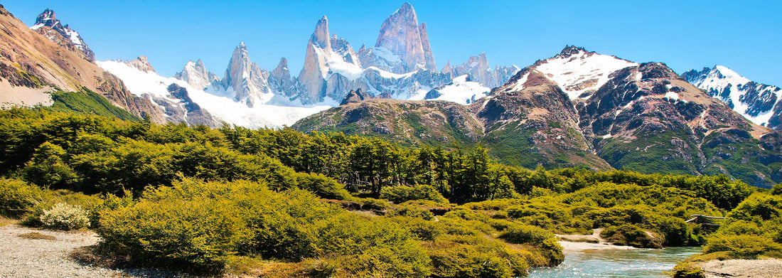 beautiful landscape with the Fitz Roy in the background in Patagonia Argentina 1000pc Panoramic Puzzle