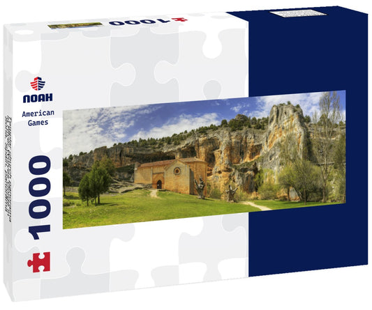 Noah Jigsaw Puzzle Templar church panorama in River Wolves Gorge in Soria, Spain, Panorama 1000 Pieces