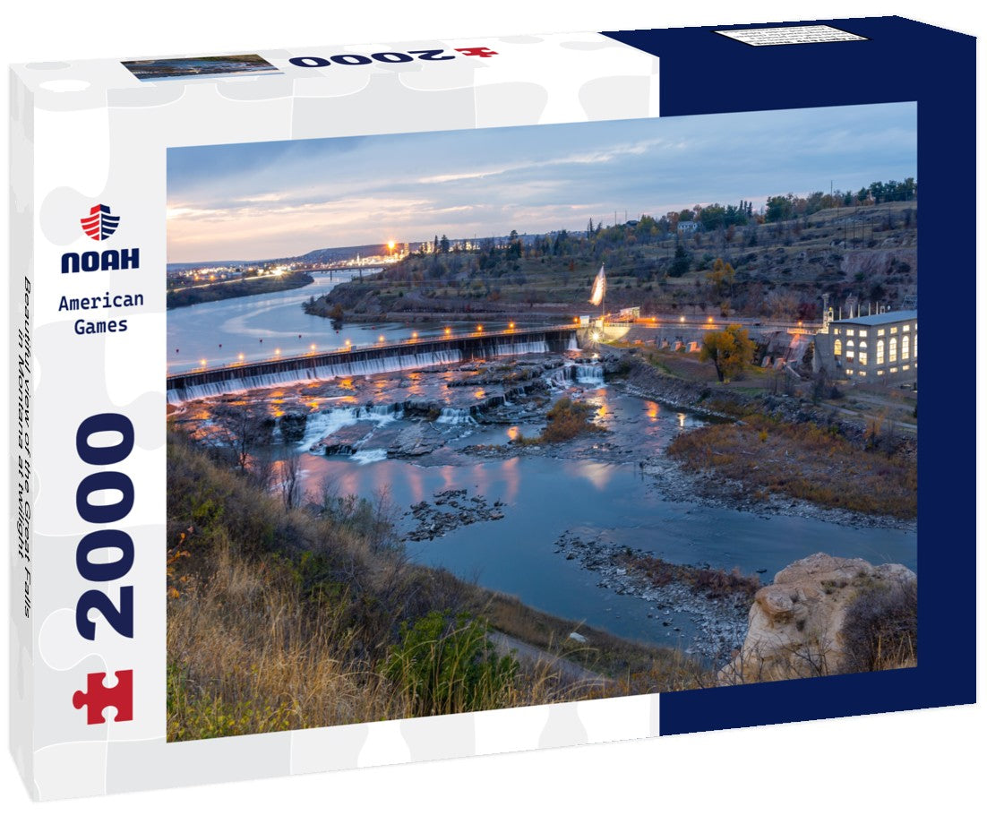 Beautiful view of the Great Falls in Montana at twilight 2000pc Puzzle