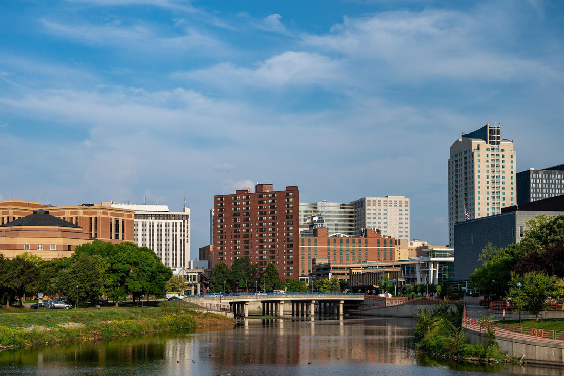 Skyline of Downtown Rochester, Minnesota, view of the Zumbro River 2000pc Puzzle