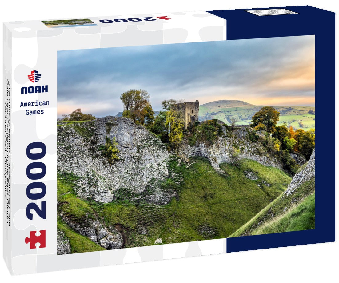 The ruins of Peveril Castle above Cave Dale near Castleton in the Peak District National Park, Derbyshire 2000pc Puzzle
