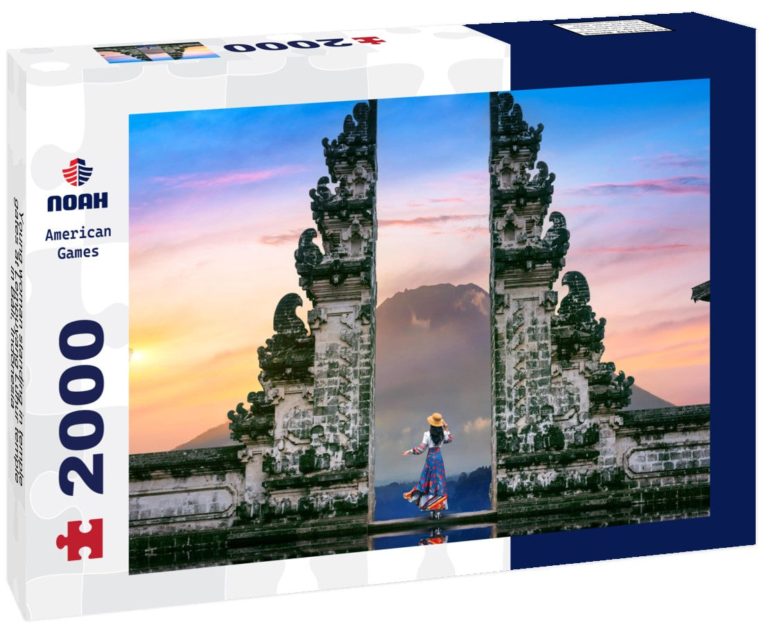 Noah Jigsaw Puzzle Young woman standing in temple gates at Lempuyang Luhur temple in Bali, Indonesia 2000 pieces