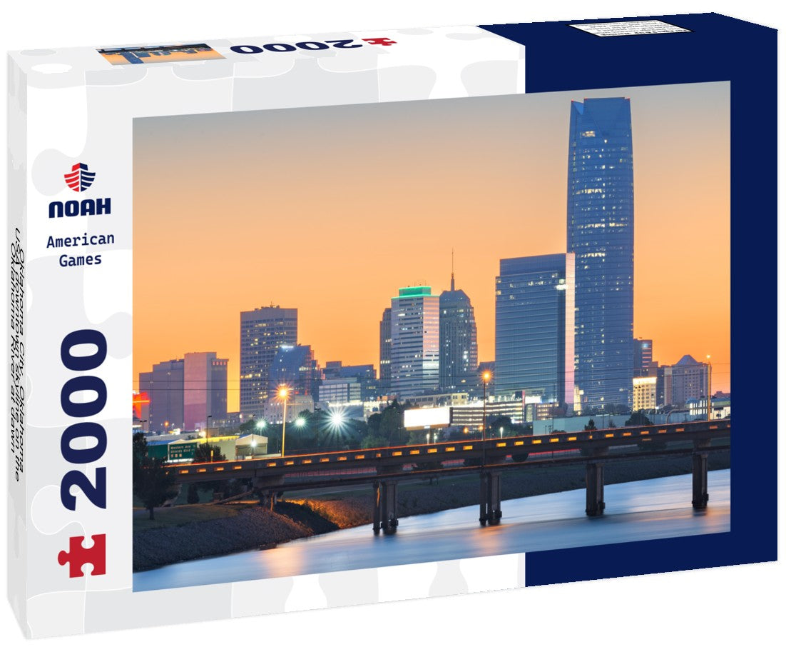 Oklahoma City, Oklahoma, USA downtown skyline on the Oklahoma River at dawn 2000pc Puzzle