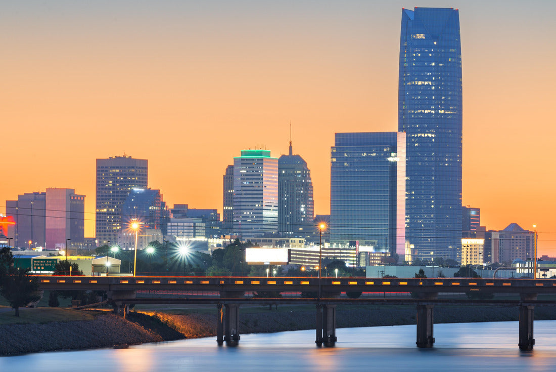 Oklahoma City, Oklahoma, USA downtown skyline on the Oklahoma River at dawn 2000pc Puzzle