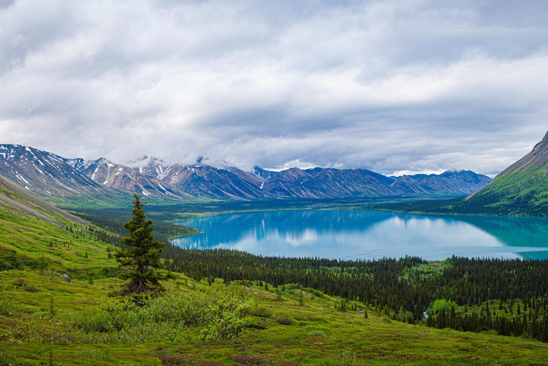 Noah Jigsaw Puzzle Upper Twin Lake at Twin Lakes near Dick Proenneke's Cabin in Lake Clark National Park and Preserve. Panoramic view Falls Mountain, Waterfall Canyon, Allen Mountain reflect in turquoise, glacial water 2000 pieces
