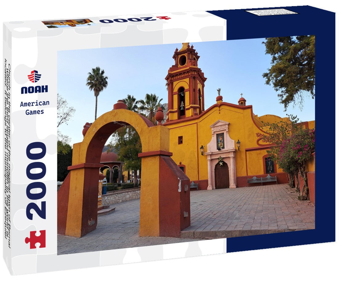 Church in the center of the magical town of Bernal, where the third largest monolith in the world is located. It belongs to the municipality of Ezequiel Montes, in the state of Queretaro, Mexico 2000pc Puzzle