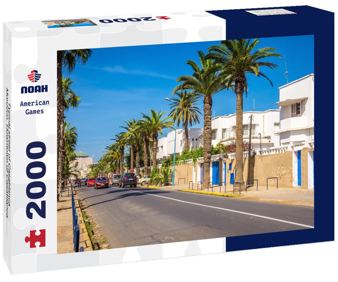 Typical street of Casablanca, Morocco. Downtown of Casablanca 2000pc Puzzle