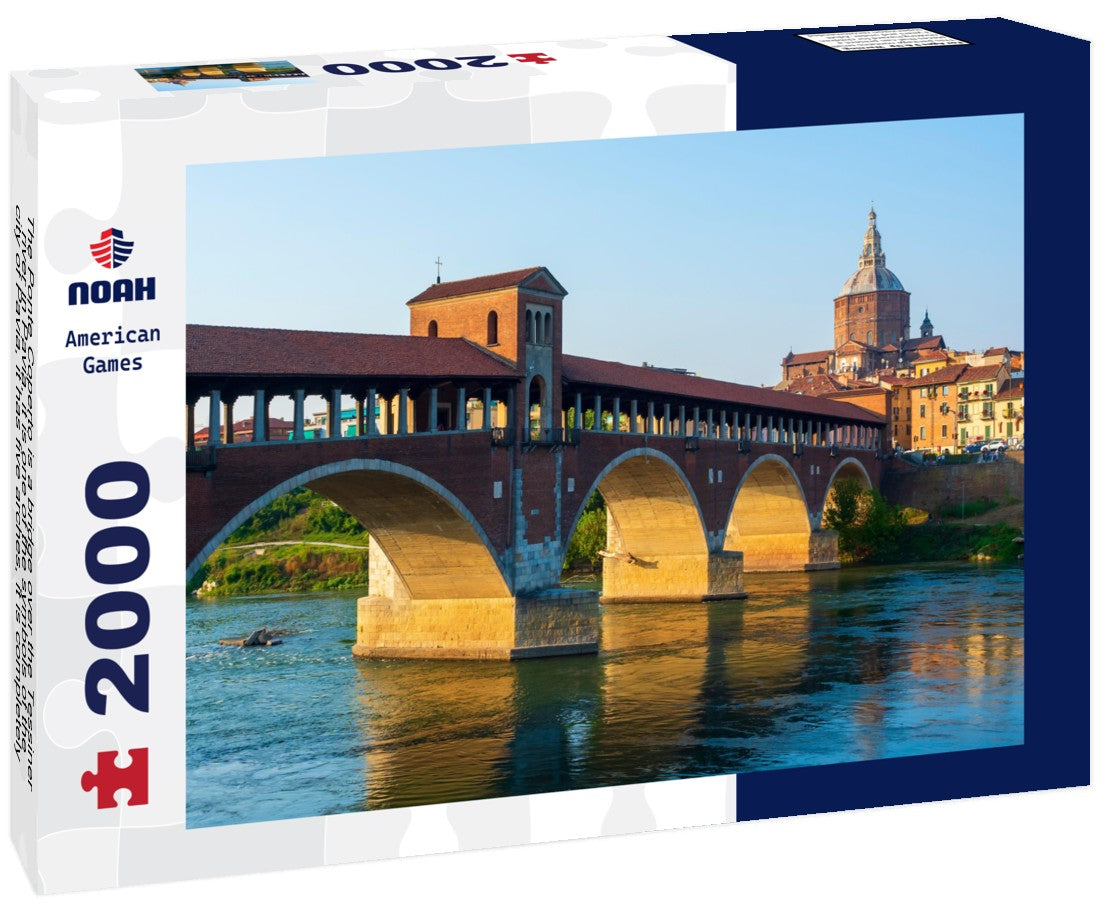 The Ponte Coperto is a bridge over the Tessiner river in Pavia, it is one of the symbols of the city of Pavia, it has five arches, it is completely covered with two portals at the ends 2000pc Puzzle