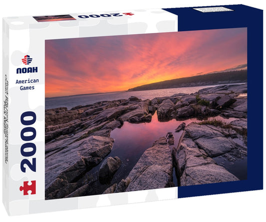 Noah Jigsaw Puzzle Rock tide pool Sunset along Ocean Path in Acadia National Park Maine 2000 pieces