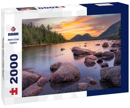 Noah Jigsaw Puzzle Morning colors Jordan Pond in Acadia National Park Maine 2000 pieces