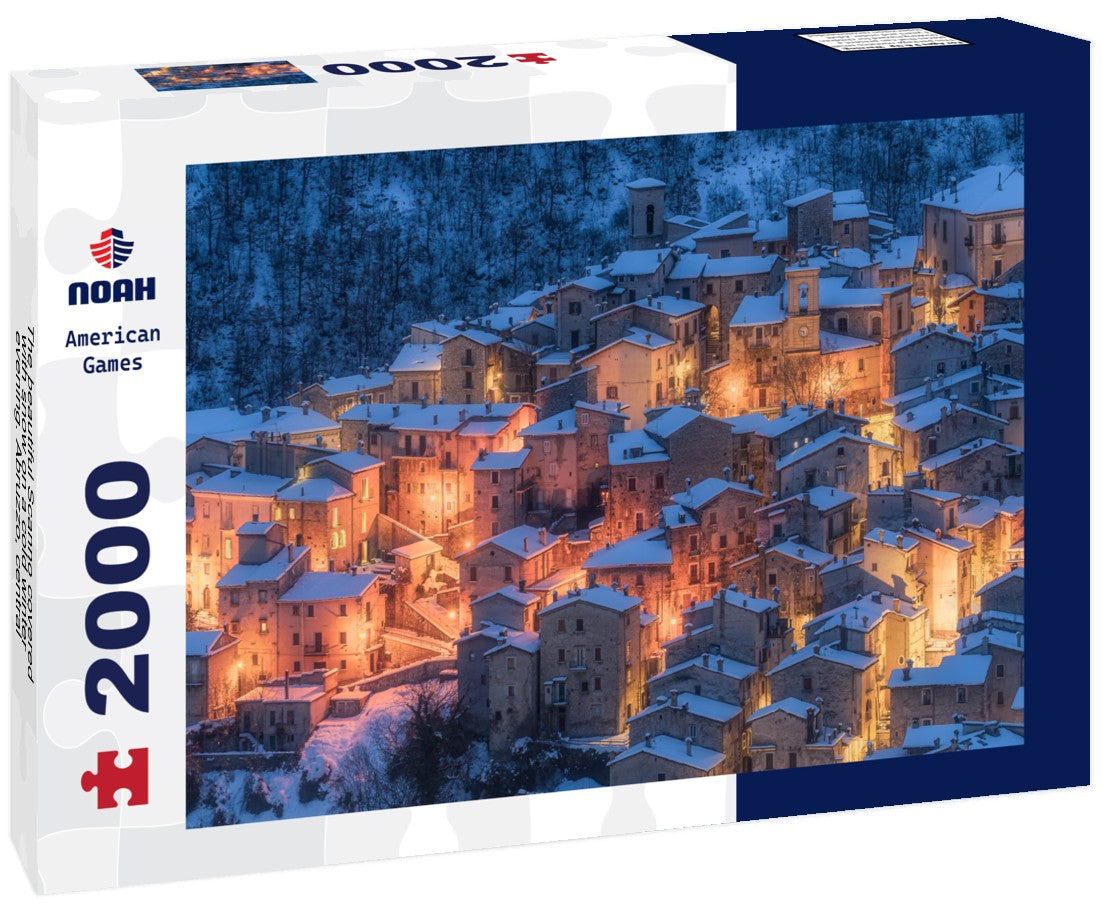 The beautiful Scanno covered with snow on a cold winter evening. Abruzzo, central Italy 2000pc Puzzle
