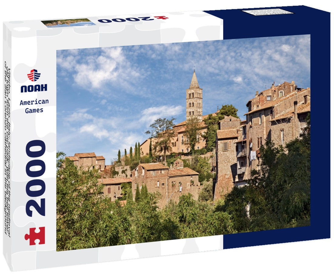 Viterbo, Lazio, Italy: landscape of the medieval old town from the city park, with the bell tower of the San Lorenzo cathedral in the background 2000pc Puzzle