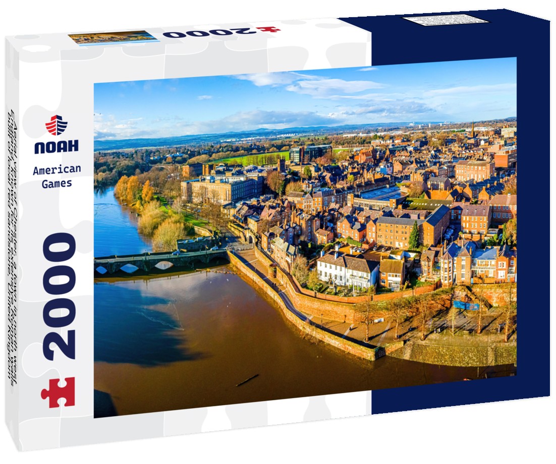 Aerial view of Chester, a town in north west England, known for its extensive Roman walls built of local red sandstone, United Kingdom 2000pc Puzzle